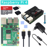 Original Official Raspberry Pi 4 Model B Kits Dual Fan Aluminum Case + 32/64 GB SD Card + Power Adapter + HDMI Cable for RPI 4