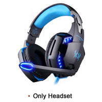 New Gaming Headphone Stereo Over-Ear Game Headset Headband Earphone with Mic LED Light for PC Gamer+6 Button Pro Gaming Mouse