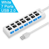 USB Hub 3.0 4/7 Port USB 2.0 Hub Splitter With ON/OFF Switch Multi USB C Hab High Speed 5Gbps For PC Computer Accessories