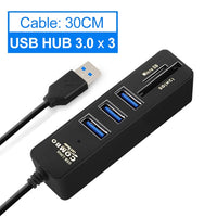 USB Hub 3.0 Multi USB 3.0 Hub USB Splitter High Speed 3 6 Ports 2.0 Hab TF SD Card Reader All In One For PC Computer Accessories