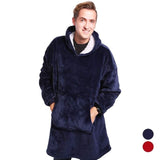 Winter Sherpa Blanket With Sleeve Ultra Plush Blanket Hoodie Pink Grey Wine Blue Warm Flannel Hooded Blankets