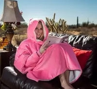 Winter Sherpa Blanket With Sleeve Ultra Plush Blanket Hoodie Pink Grey Wine Blue Warm Flannel Hooded Blankets