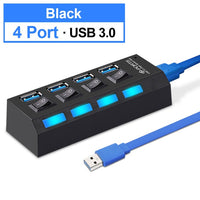 USB Hub 3.0 USB Splitter Multi USB 3 2.0 Hub Multiple 4/7 Port Hab Splitters Use Power Adapter Computer Accessories Hub For PC
